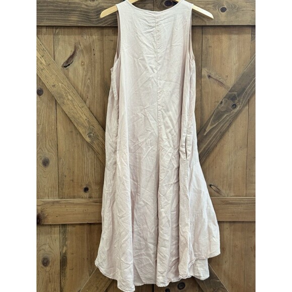 ANTHROPOLOGIE Maeve Camilla Blush Pink Drop Waist Dress High Low Hem Sz L - Picture 6 of 6